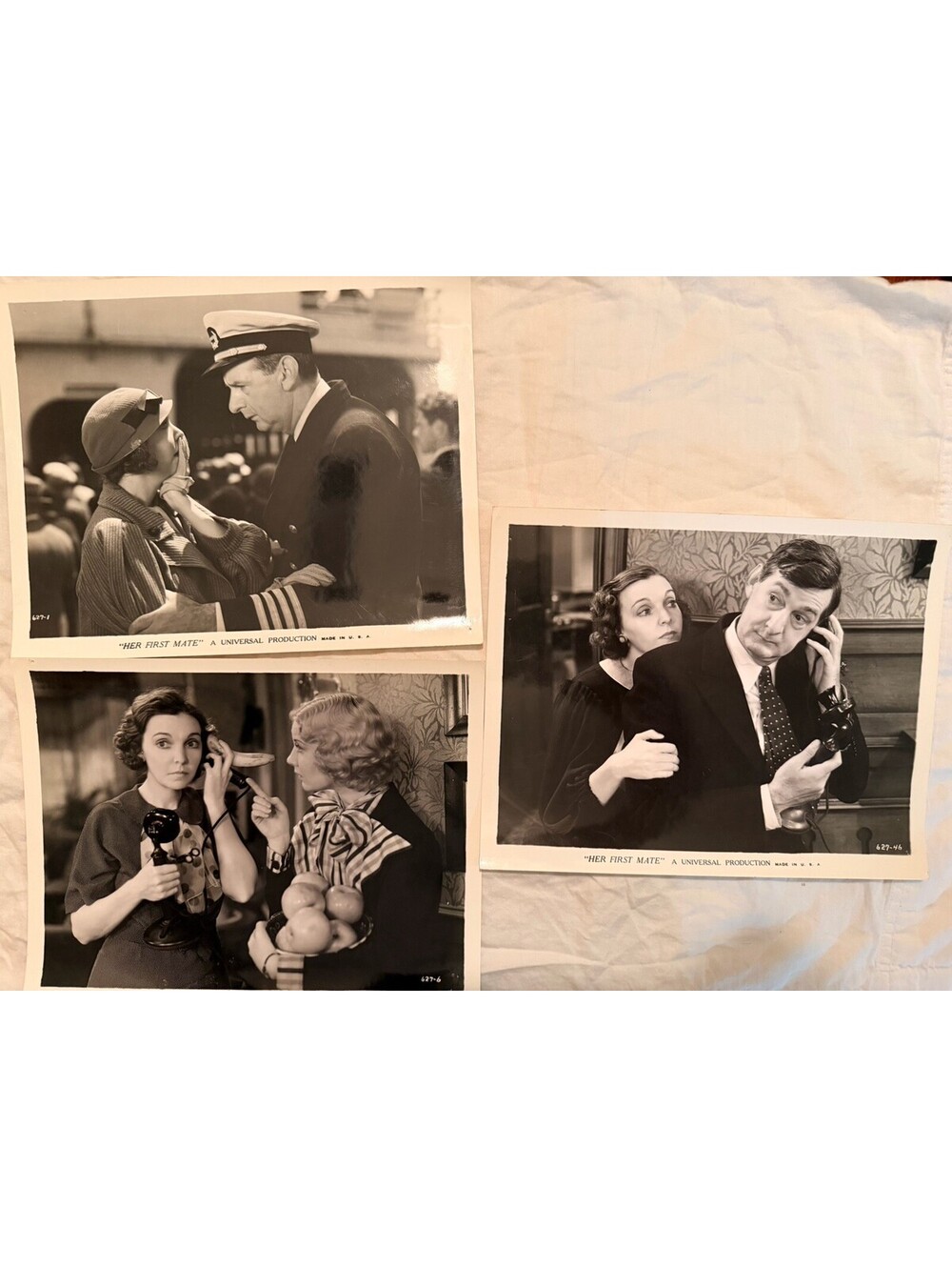 ZASU PITTS Slim Summerville 1933 HER FIRST MATE Original Movie Stills Set 3 Univ